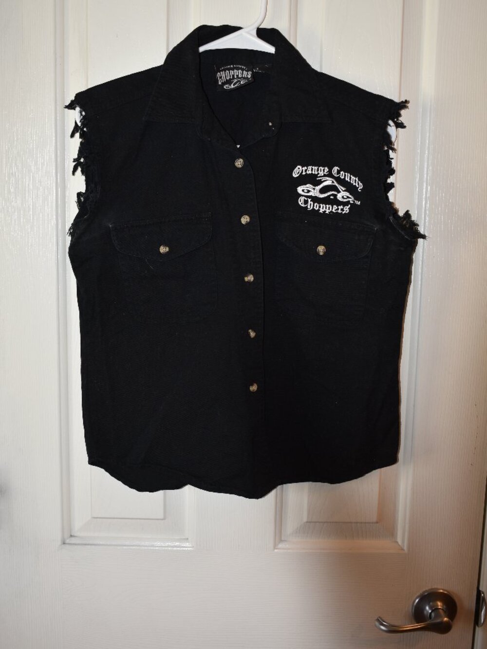 Orange County Choppers Sleeveless Button Front Shirt Women's Small